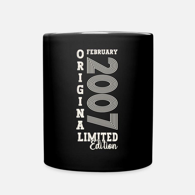 Februar Jahrgang 2007 16. Geburtstag Geschenk Mann - Tasse einfarbig - Schwarz