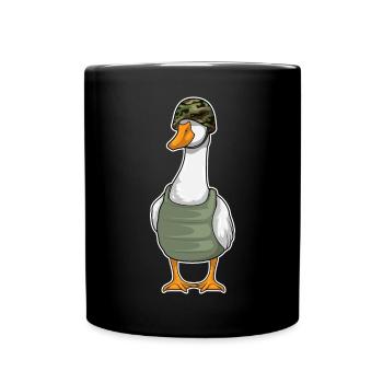 Casque de soldat canard - Mug uni - noir - Devant