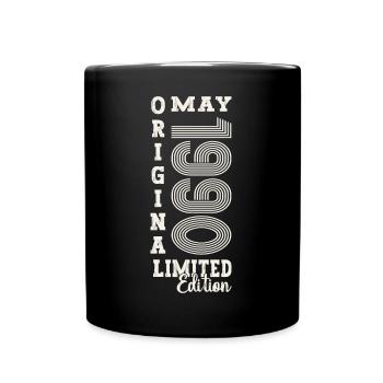 33rd Birthday Man Original May Vintage 1990 - Full Colour Mug - black - Front