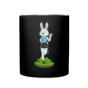 Hase Sekretärin Brief Büro - Tasse einfarbig - Schwarz - Vorne