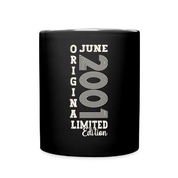 22nd Birthday Man June Vintage 2001 Original - Full Colour Mug - black - Front
