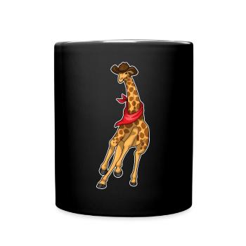 Girafe Cowboy Cowboy Chapeau - Mug uni - noir - Devant