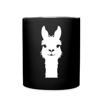Lustige Lama-Silhouette Freche Spaß-Lamas - Tasse einfarbig - Schwarz - Vorne