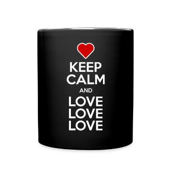 Keep Calm and Love love love - Full Colour Mug - black - Front