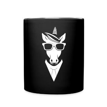 Licornes drôles portant des lunettes de soleil Licorne cool - Mug uni - noir - Devant