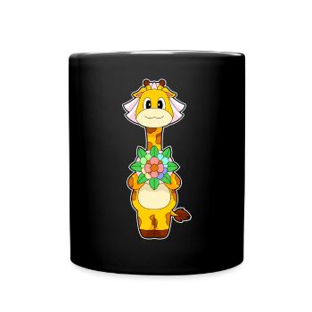 Giraffe Braut Blumen Hochzeit - Tasse einfarbig - Schwarz - Vorne