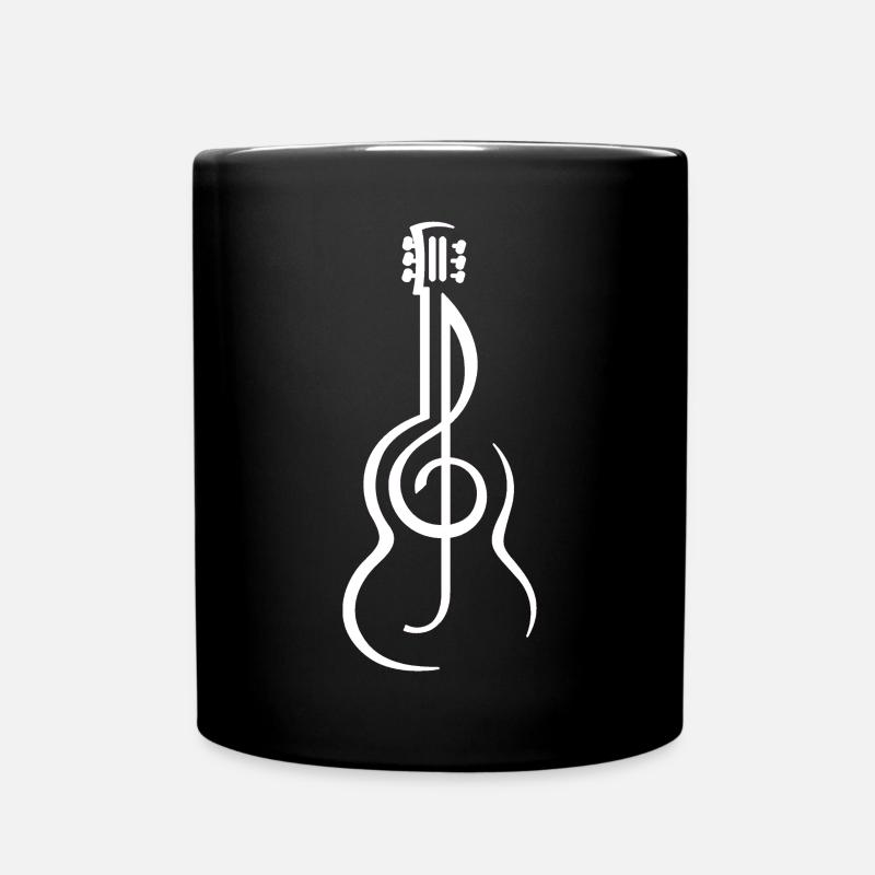 Guitare et clé de sol guitaristes classiques - Mug uni - noir