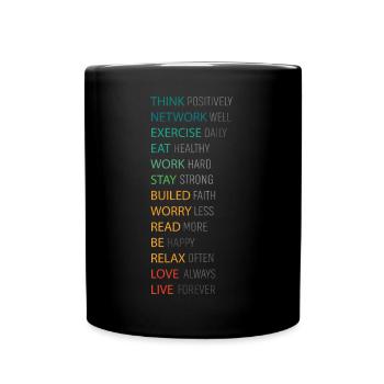 THINK POSITIVE - Full Colour Mug - black - Front