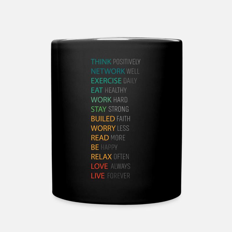 POSITIV DENKEN - Tasse einfarbig - Schwarz