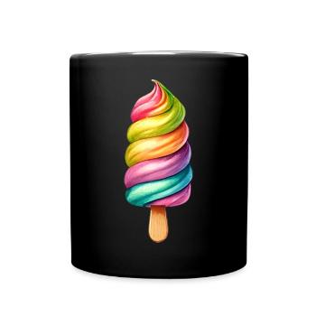 Sweeten your look with this rainbow ice cream motif - Full Colour Mug - black - Front