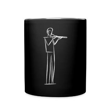 Flautist Line Art - Full Colour Mug - black - Front