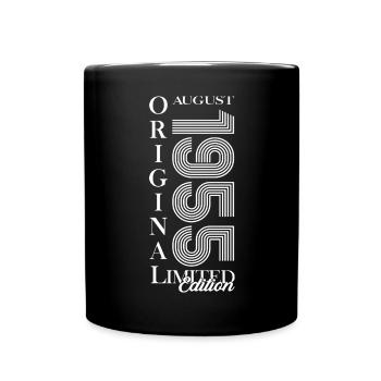 70. Geburtstag Original August 1955 Kassette 1955 - Tasse einfarbig - Schwarz - Vorne