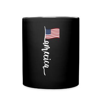 United Sates Flag with Name - Tasse einfarbig - Schwarz - Vorne