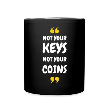 Bitcoin 2025 Security-Not Your Keys Not Your Coin - Tasse einfarbig - Schwarz - Vorne