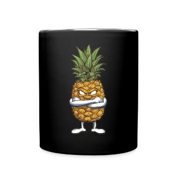 Ananas - Tasse einfarbig - Schwarz - Vorne