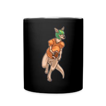 Kangaroo American Football Sports - Full Colour Mug - black - Front