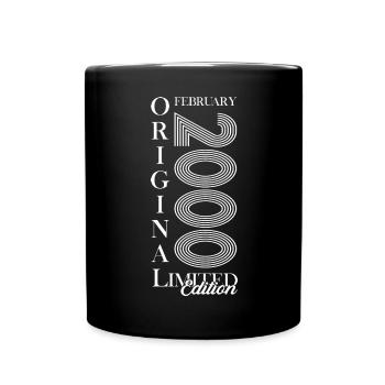 25ème Anniversaire Original Février Millésime 2000 - Mug uni - noir - Devant