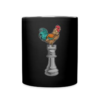 Coq Pièces d’échecs Tour Échecs - Mug uni - noir - Devant