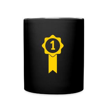 Medal cup badge winner champion first - Full Colour Mug - black - Front