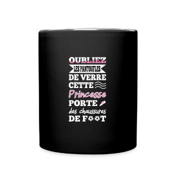 Oubliez les pantoufles de verre t-shirt football - Mug uni - noir - Devant