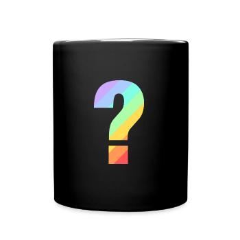 Point d'interrogation arc-en-ciel - Mug uni - noir - Devant