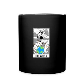 The World Tarot Card Funny Cat Tarot Card A Tarot - Tasse einfarbig - Schwarz - Vorne