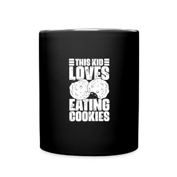 Cet enfant aime manger des biscuits drôles fans de biscuits - Mug uni - noir - Devant
