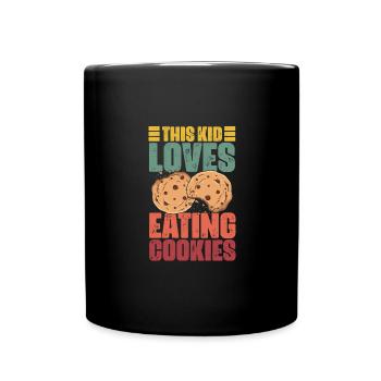 Cet enfant aime manger des biscuits rétro Cookie Lovers - Mug uni - noir - Devant