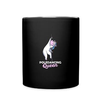 Poledance Einhorn Pole Tänzerin Stangentanz - Tasse einfarbig - Schwarz - Vorne