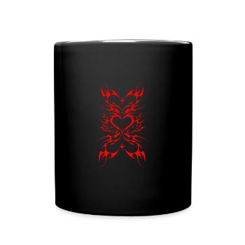 Tribal Demon Heart Sigil Cybersigilism A Cyber - Full Colour Mug - black - Front