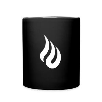 Flamme - Logo - Tasse einfarbig - Schwarz - Vorne