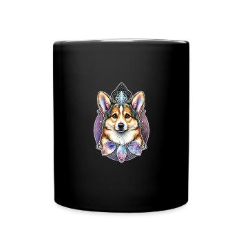 Pembroke Welsh Corgi Mandala Hund Yoga Hunde Tier - Tasse einfarbig - Schwarz - Vorne