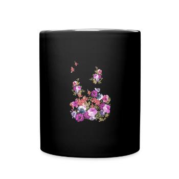 fleurs,vignes,fleurs,graffiti,peinture,fleur - Mug uni - noir - Devant