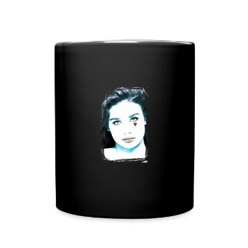 Femme, Yeux verts,Demi Moore, Cœur, Visage - Mug uni - noir - Devant