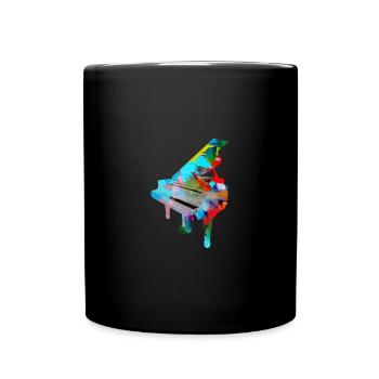 Piano,Graffiti,Peinture,Piano à queue - Mug uni - noir - Devant