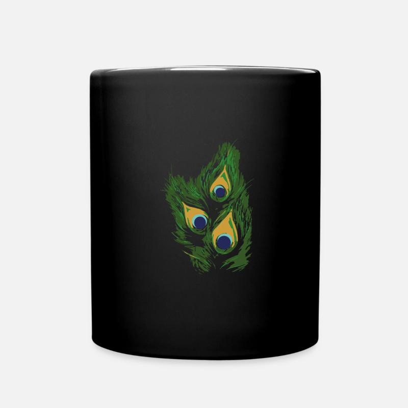 pfauenenfeder,pfau,pfauenauge - Tasse einfarbig - Schwarz