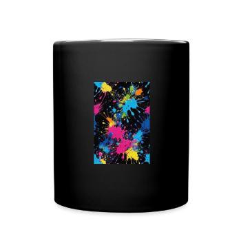 taches de couleur, éclaboussure, couleur, blobs, coloré - Mug uni - noir - Devant