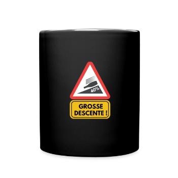 grosse descente - Mug uni - noir - Devant