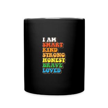 Daily Affirmation Uplifting Quotes Positive - Full Colour Mug - black - Front