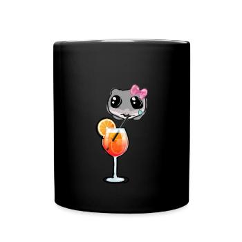 Hamster,Cocktail,illustration,sad hamster - Tasse einfarbig - Schwarz - Vorne
