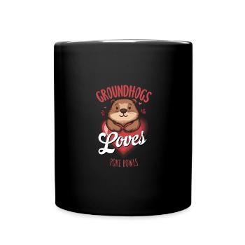 Murmeltiere lieben Pokéschalen Delight - Tasse einfarbig - Schwarz - Vorne