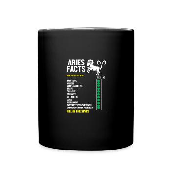 Sternzeichen Widder - Tasse einfarbig - Schwarz - Vorne