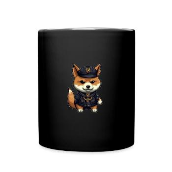 Le chien japonais Shiba Inu en tant que policier - Mug uni - noir - Devant