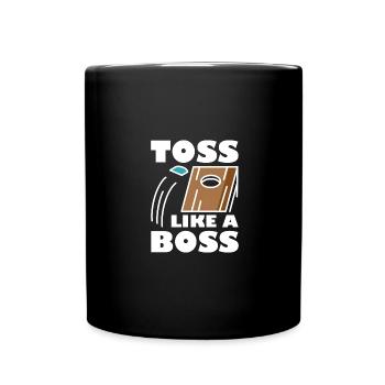 Cornhole Toss Bean Spiel Geschenk - Tasse einfarbig - Schwarz - Vorne