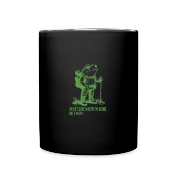 Je ne sais pas trop où je vais mais je suis Gay Frog - Mug uni - noir - Devant