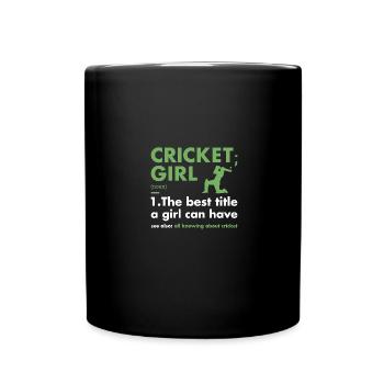 Sport Girl Definition Cricket - Full Colour Mug - black - Front