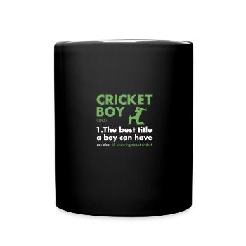 Sport Boy Definition Cricket - Full Colour Mug - black - Front