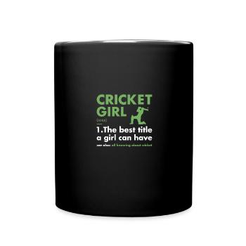 Sport Girl Definition Cricket - Full Colour Mug - black - Front