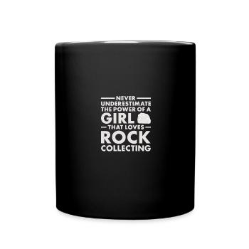 Un collectionneur de roches ne sous-estime jamais une fille - Mug uni - noir - Devant