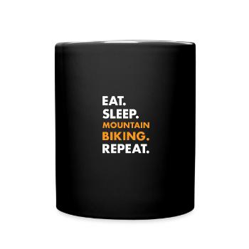 Biker Eat Sleep Mountain Biking - Full Colour Mug - black - Front